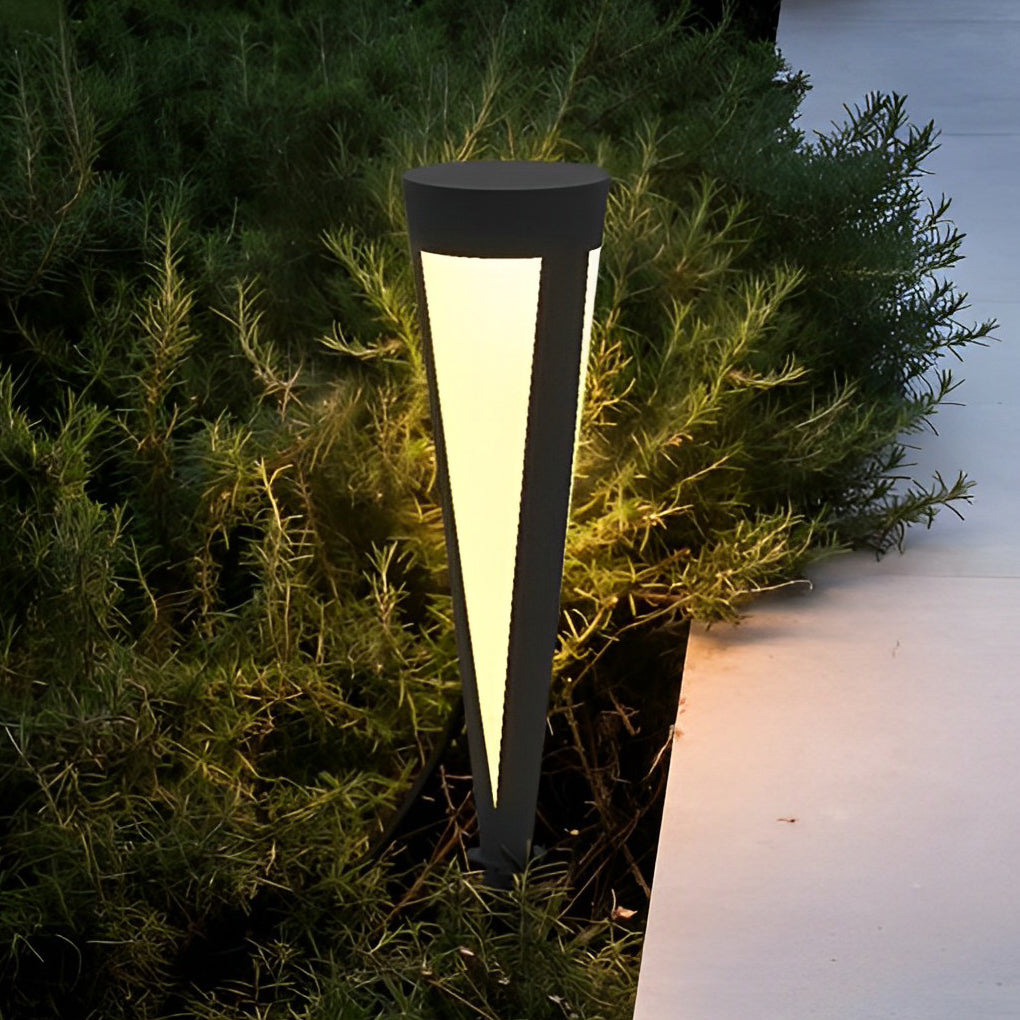 Round Outdoor Waterproof LED Gray Modern Solar Outdoor Lights Lawn Lamp