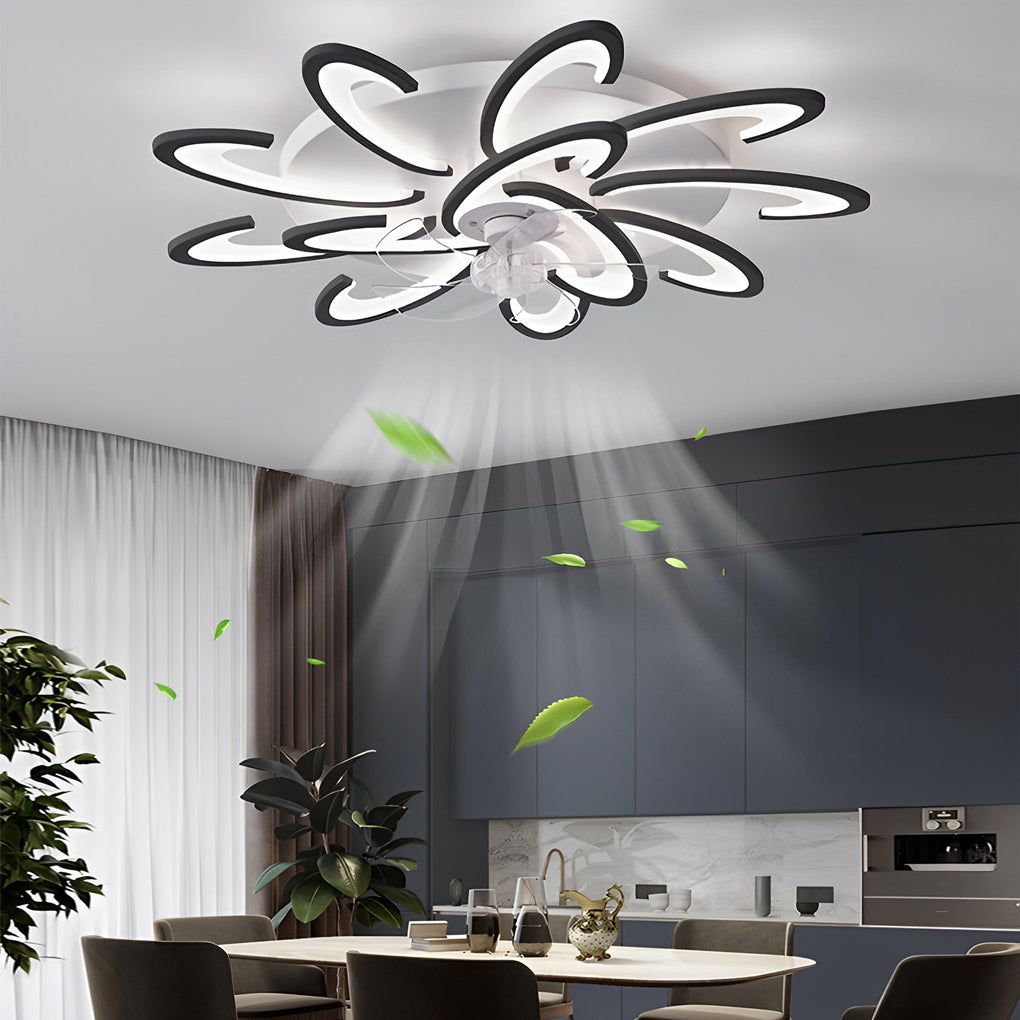 Windmill Shape LED Minimalist Modern Invisible Bladeless Ceiling Fans - Dazuma