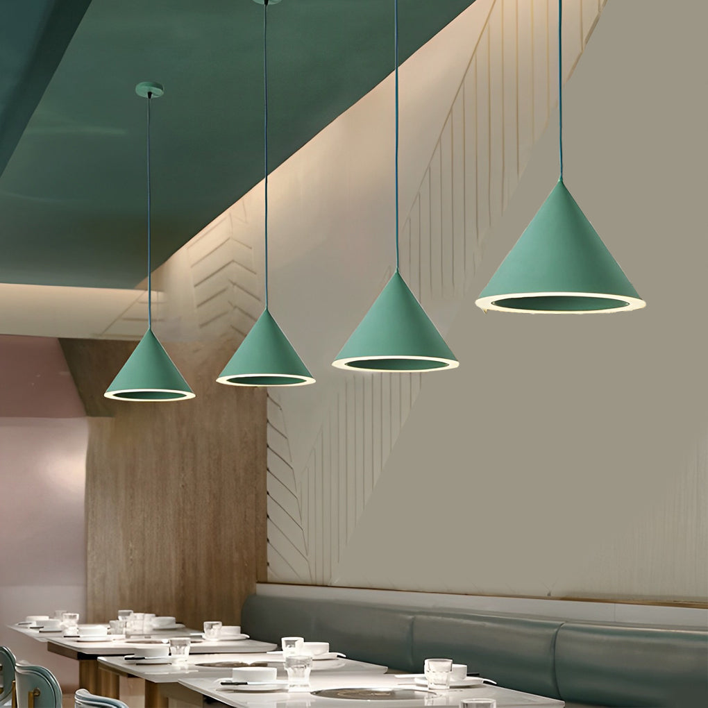 Minimalist Conical LED Macaron Color Nordic Pendant Light Kitchen ...
