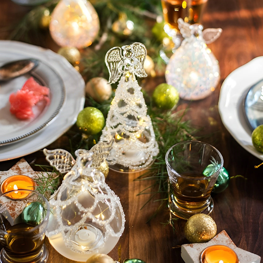 Creative Glass Angel Design LED Night Lighting Decoration Desk Lamp