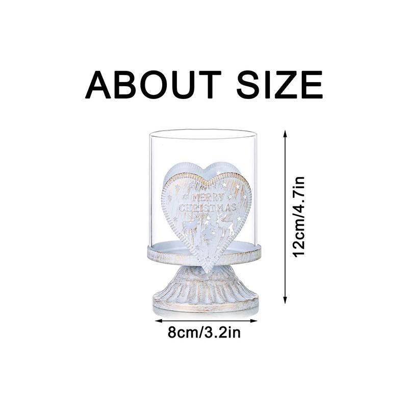 4 - Piece Vintage Antique Pillar Candle Holder Hurricane Candlestick Holders