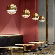 Round Rotating Minimalist Metal Glass Nordic LED Pendant Light Chandelier - Dazuma