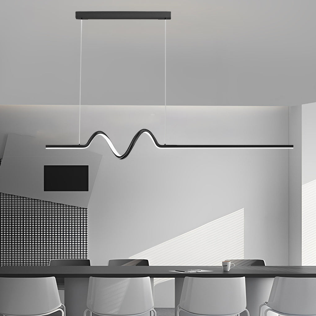 Creative Minimalist Wavy Stepless Dimming Nordic Chandeliers with LED Strip