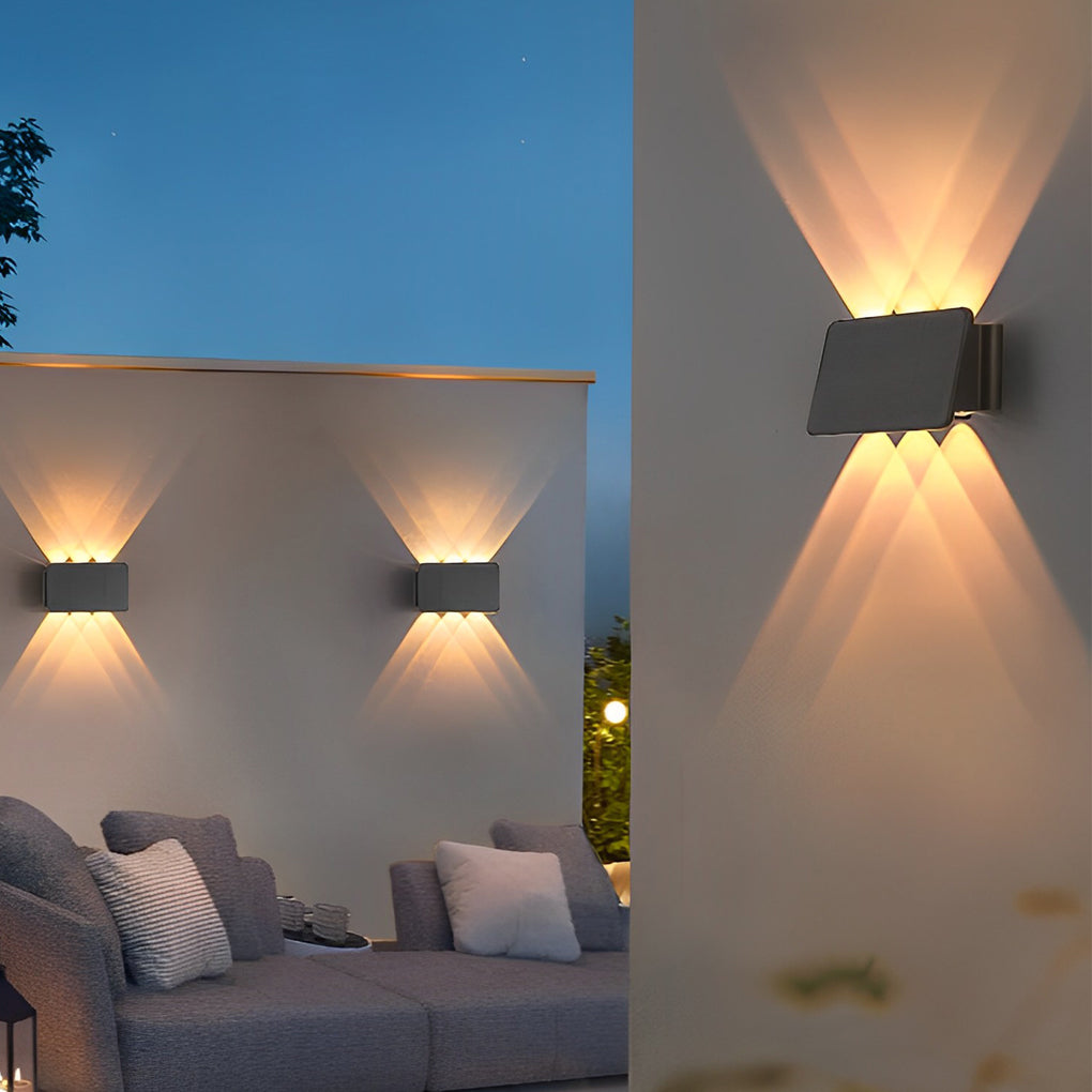 Waterproof LED Up and Down Lights Solar Wall Lamp Wall Washer Lights - Dazuma