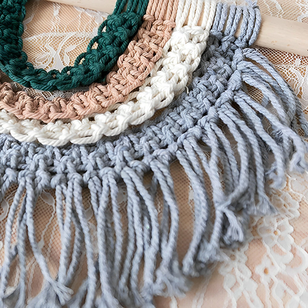 Bohemian Style Spectrum-Colored Semi Wall Hanging