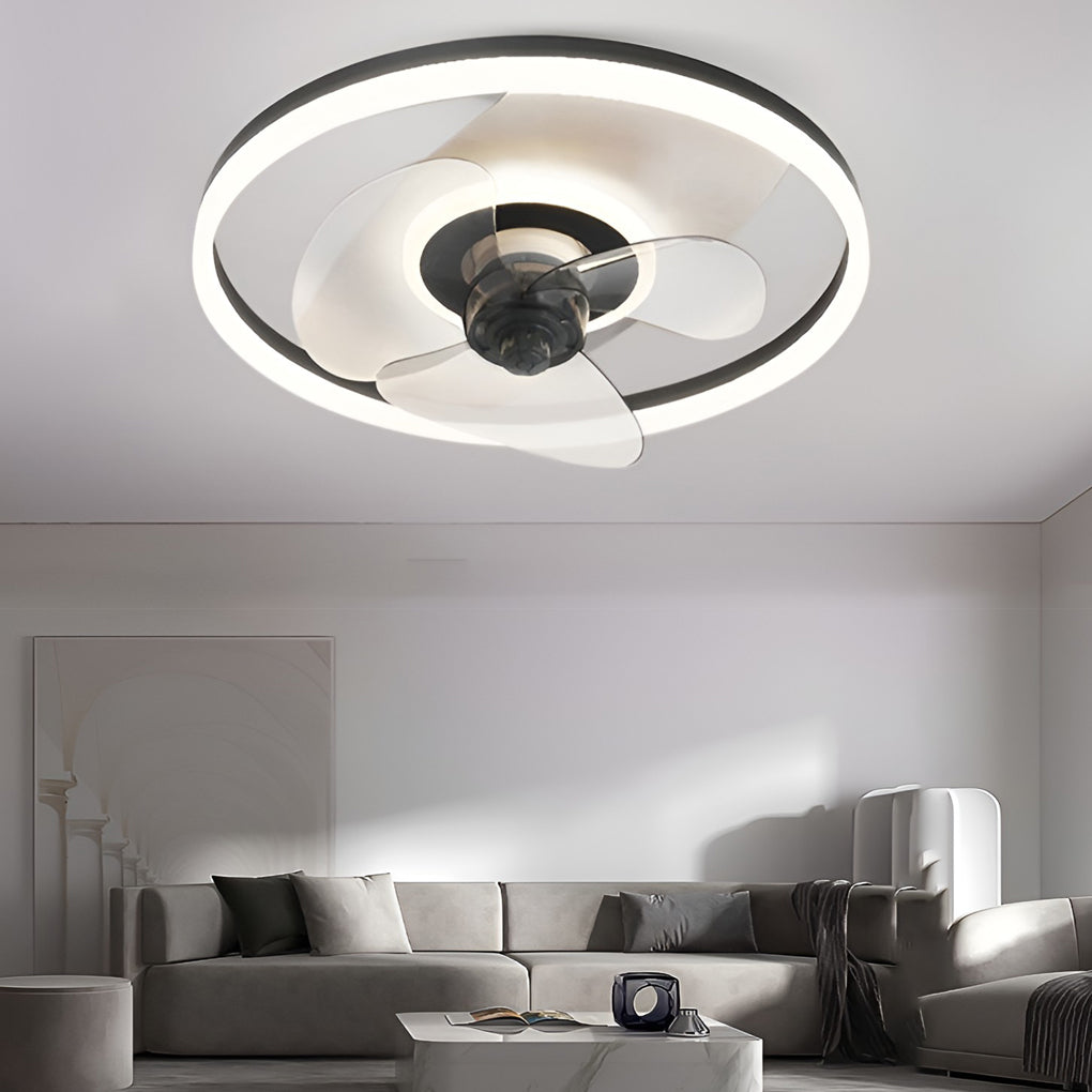 Circular Stepless Dimming Modern Inverter Ceiling Fan Light with Remote Control