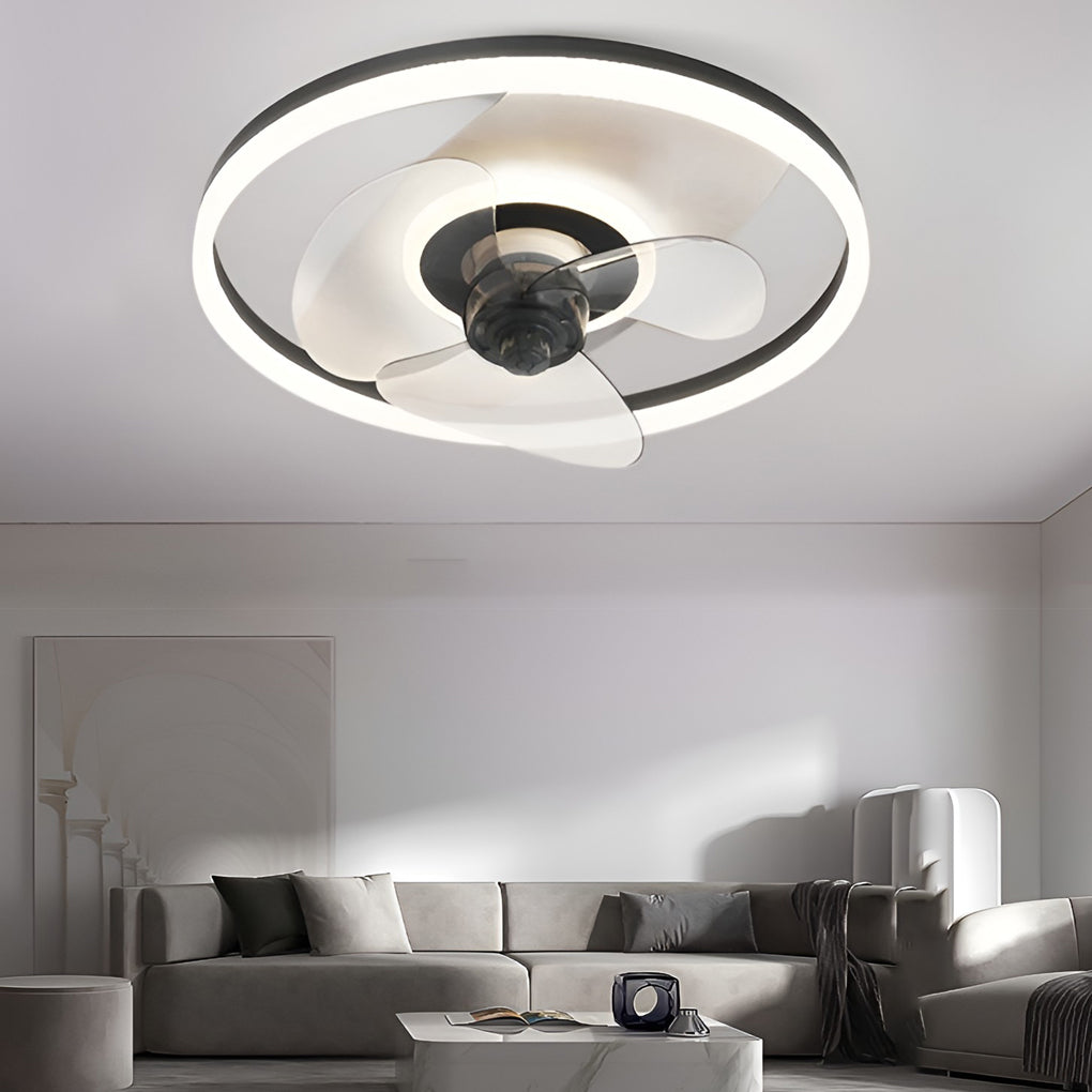 Circular 3-Step Dimming Modern Inverter Ceiling Fan Light with Remote Control
