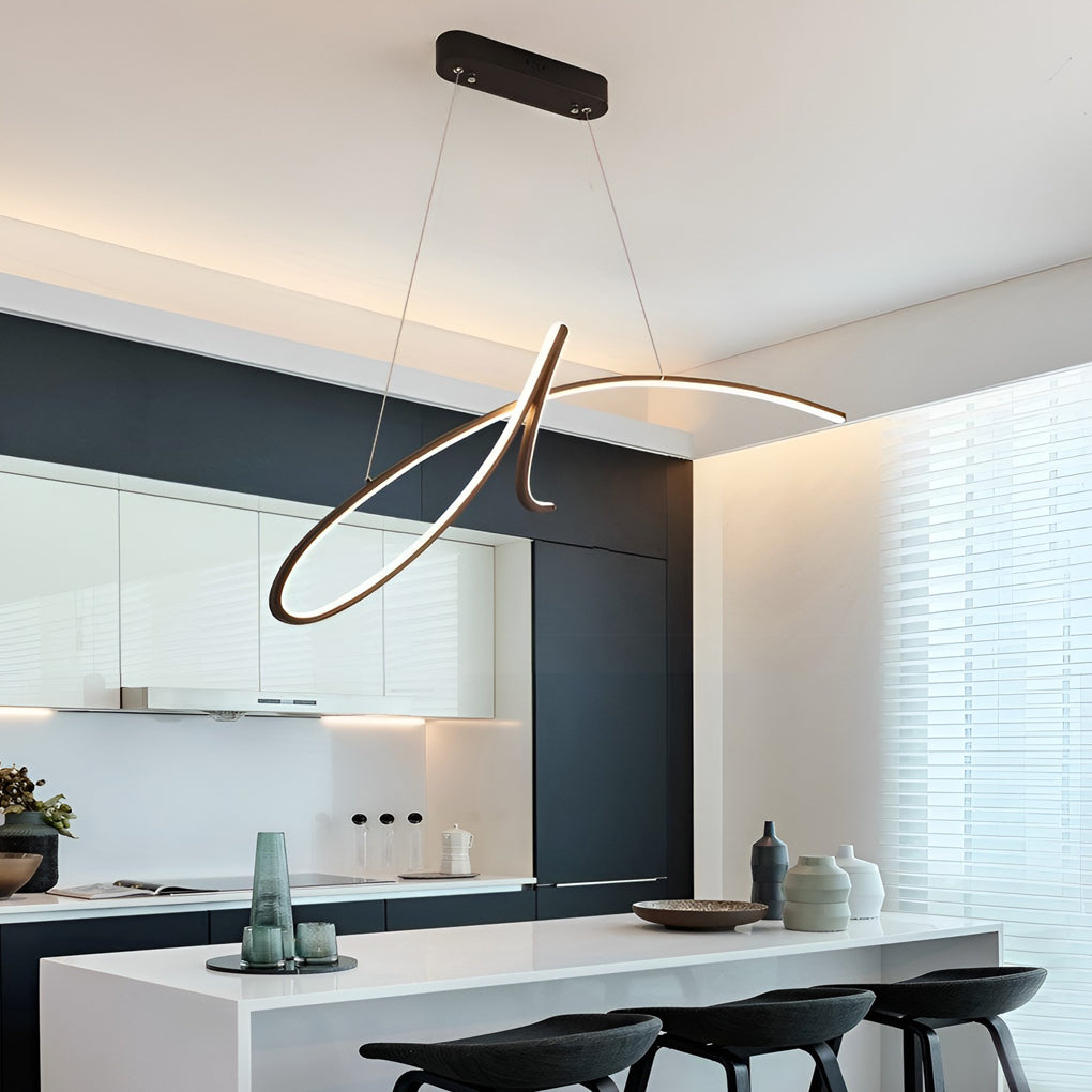 Creative Line Stepless Dimming LED Black Nordic Kitchen Pendant Lighting
