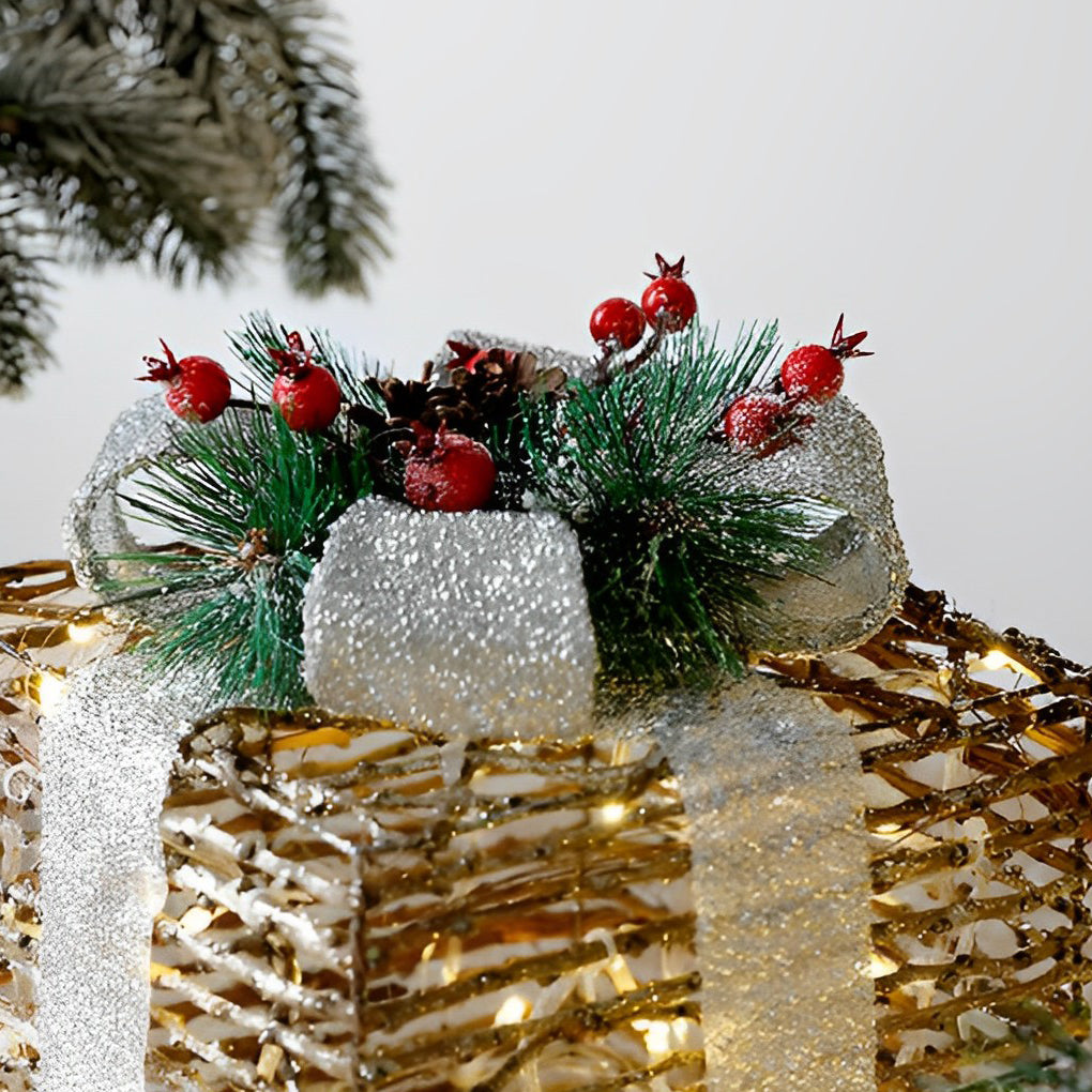 3 Pc Set Creative Christmas Decor Gift Box Scene Layout Decorations