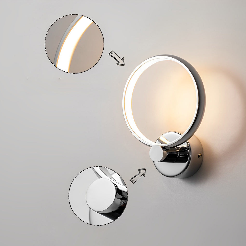 Circular Minimalist Aluminum LED Nordic Decorative Wall Sconces Wall Lamp