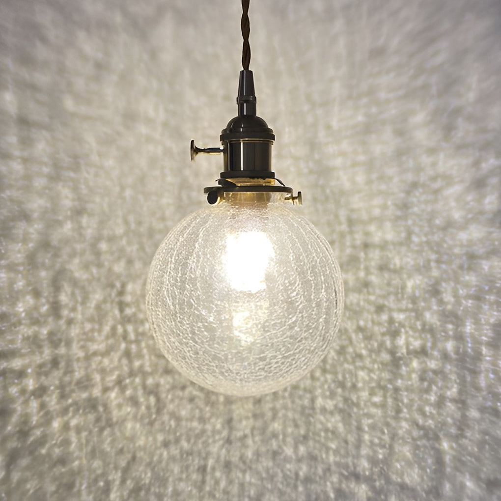 Spherical Glass Cracked Pattern LED Nordic Island Lights Hanging Ceiling Lamp