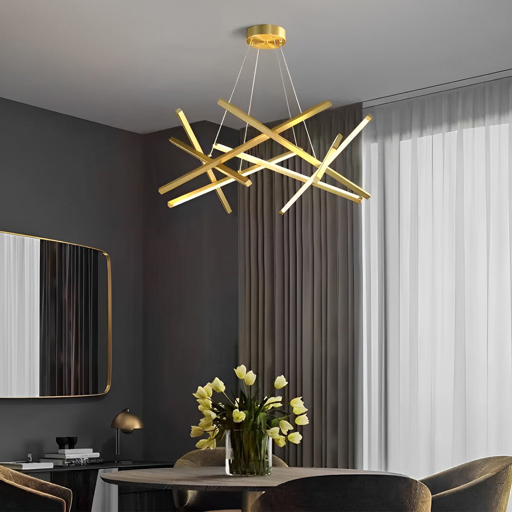 Modern LED Sputnik Stick Chandelier White Kitchen Dining Room Lighting