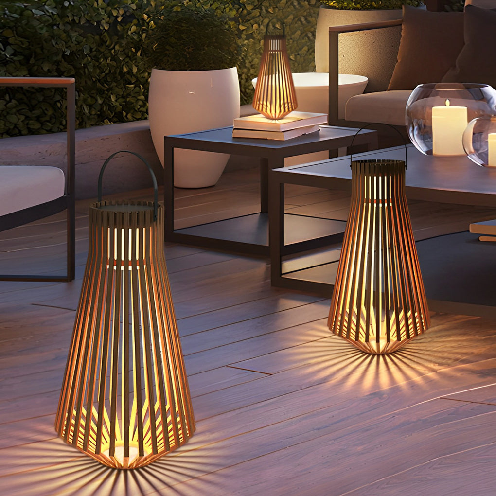 Adjustable Portable Wood LED Waterproof Modern Solar Garden Lights - Dazuma