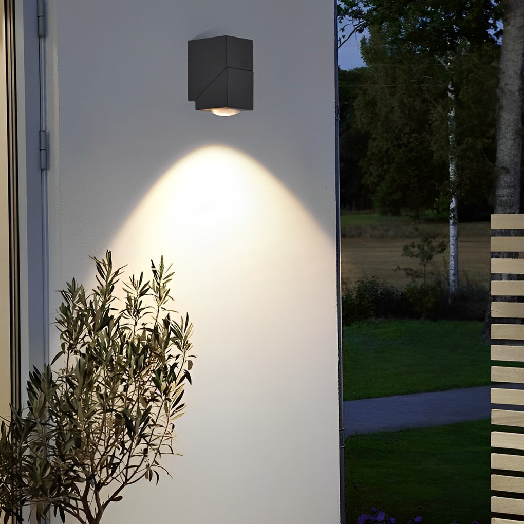 Adjustable Up and Down Light Motion Sensor Waterproof Black Wall Lamp