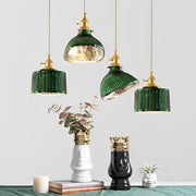 Creative Personality LED Copper Glass Green Retro Nordic Pendant Lights - Dazuma