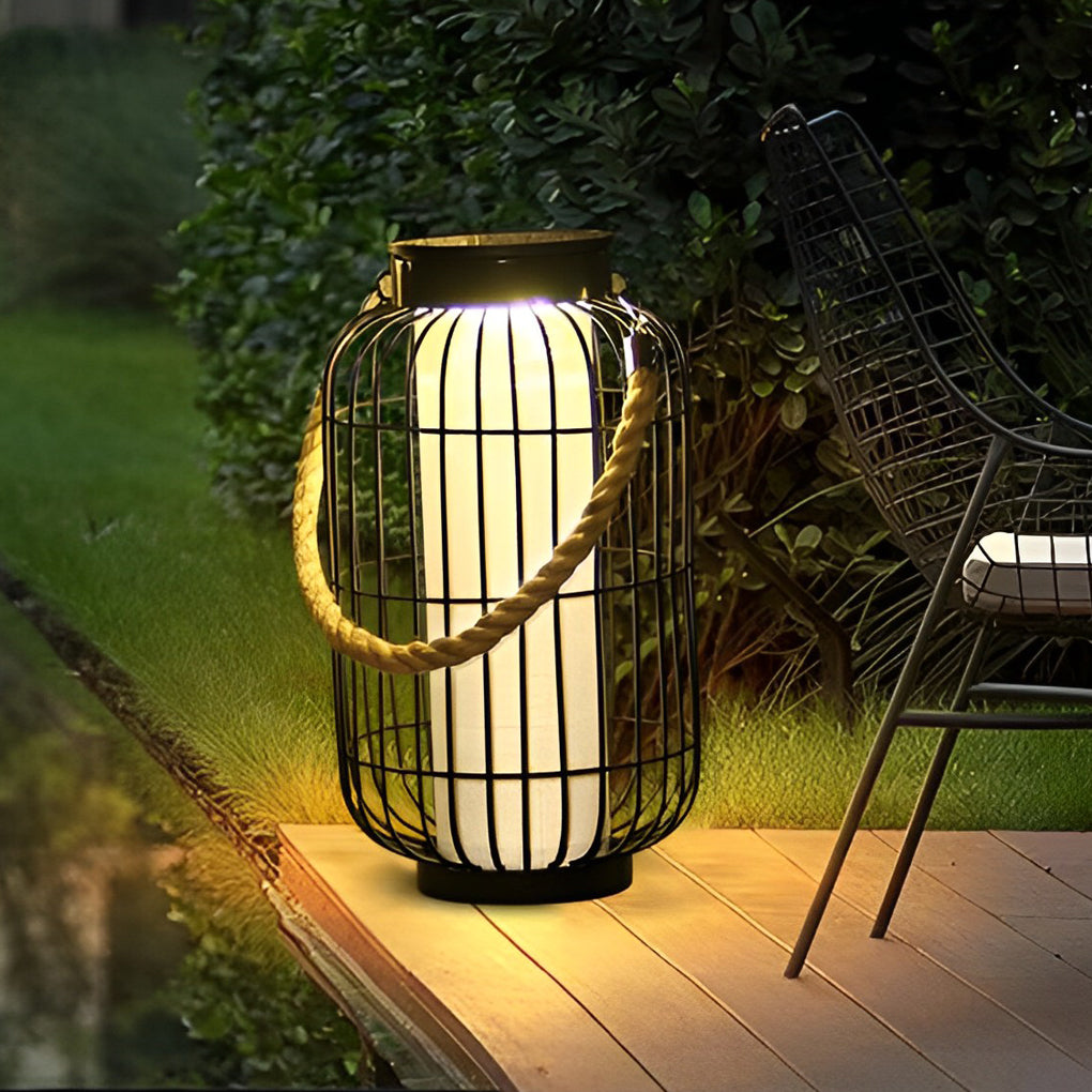 Classic Iron Lantern Waterproof Intelligent Portable Solar Lawn Lamp - Dazuma