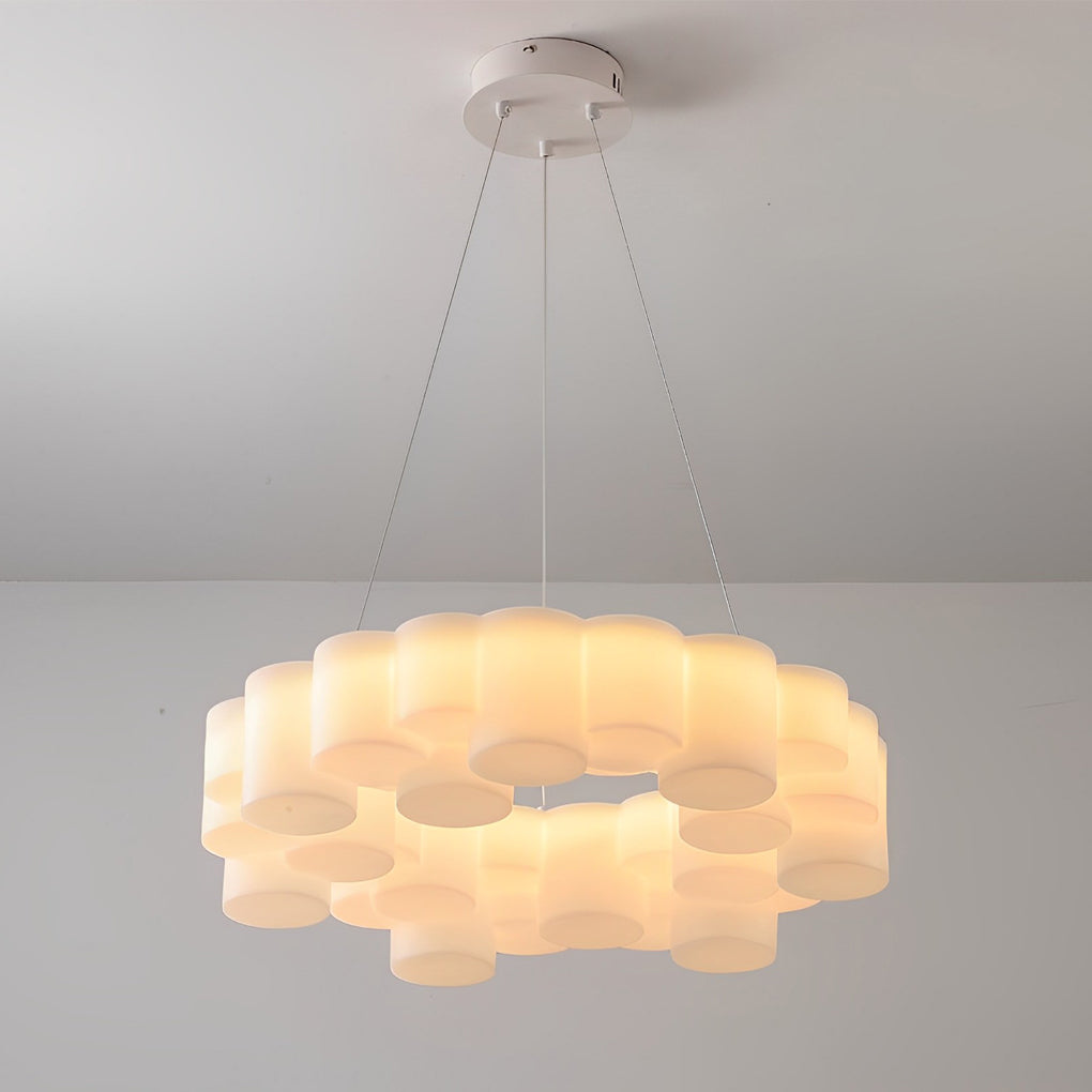 Ring Honeycombs Three Step Dimming LED White Ins Nordic Chandelier Light