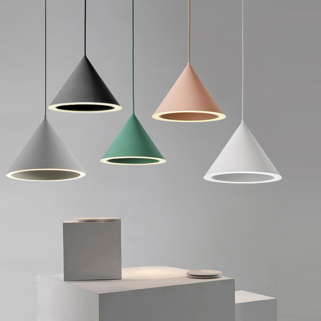 Minimalist Conical LED Macaron Color Nordic Pendant Light Kitchen ...