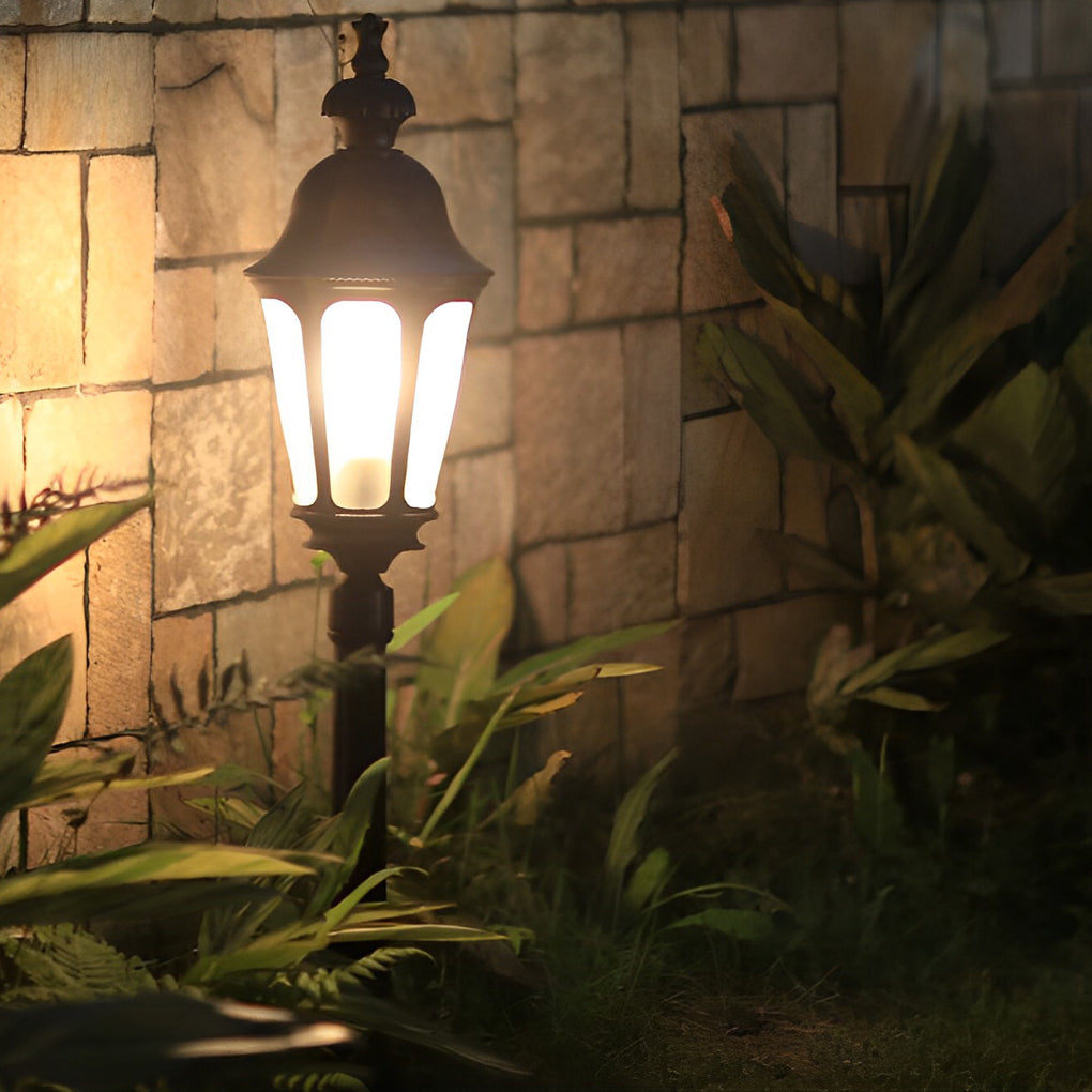 Elegant European-Style Black LED Outdoor Pathway Lamp Post