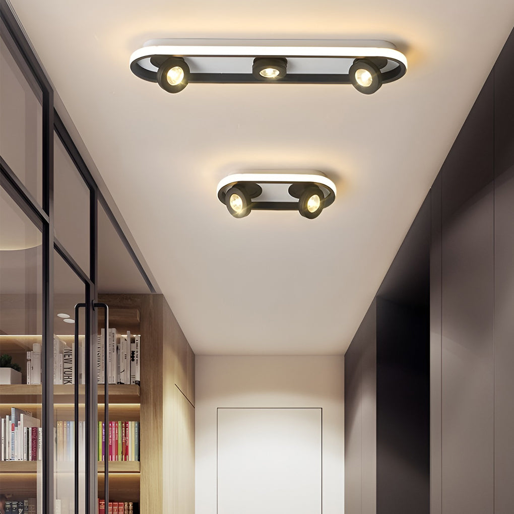 Rounded Rectangular LED Adjustable Spotlight Modern Ceiling Lights - Dazuma
