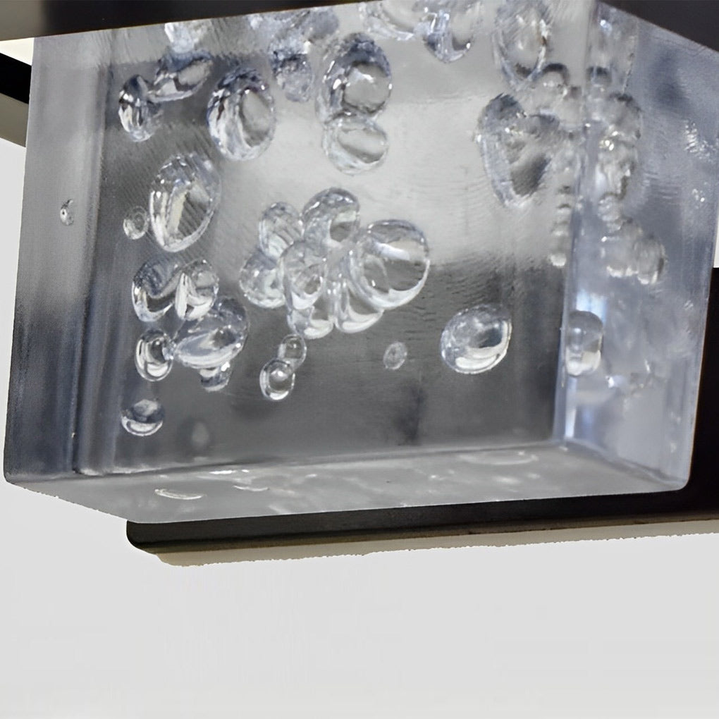 4pcs Crystal Bubbles Waterproof Motion Sensor Black Solar Wall Lamp