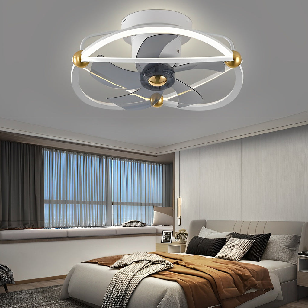 Intelligent Adjustable Stepless Dimming LED Ceiling Fan Light with Remote - Dazuma