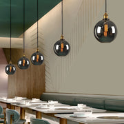 Retro Creative Glass Electroplated Smoke Gray Industrial Pendant Lamp - Dazuma