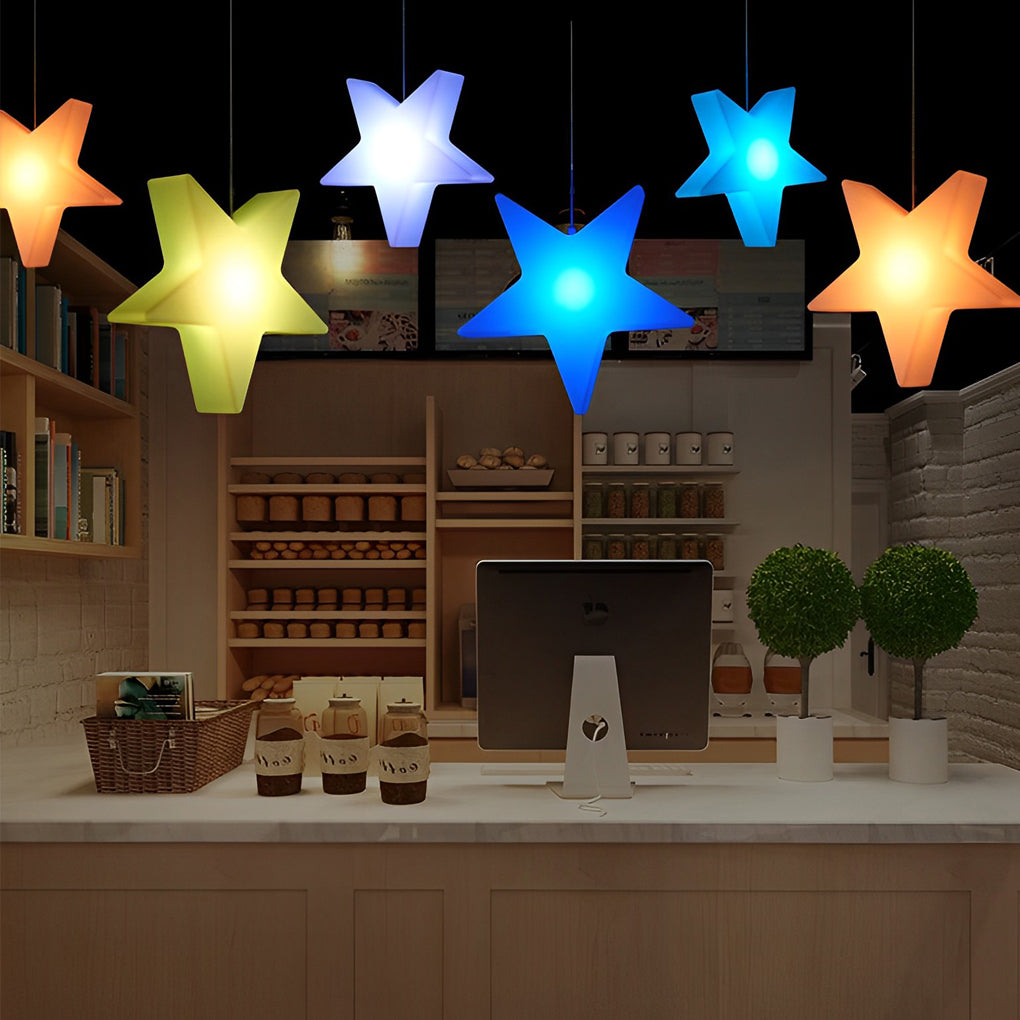 Colorful LED Stars USB Rechargeable 12V Modern Christmas Ornament Lights