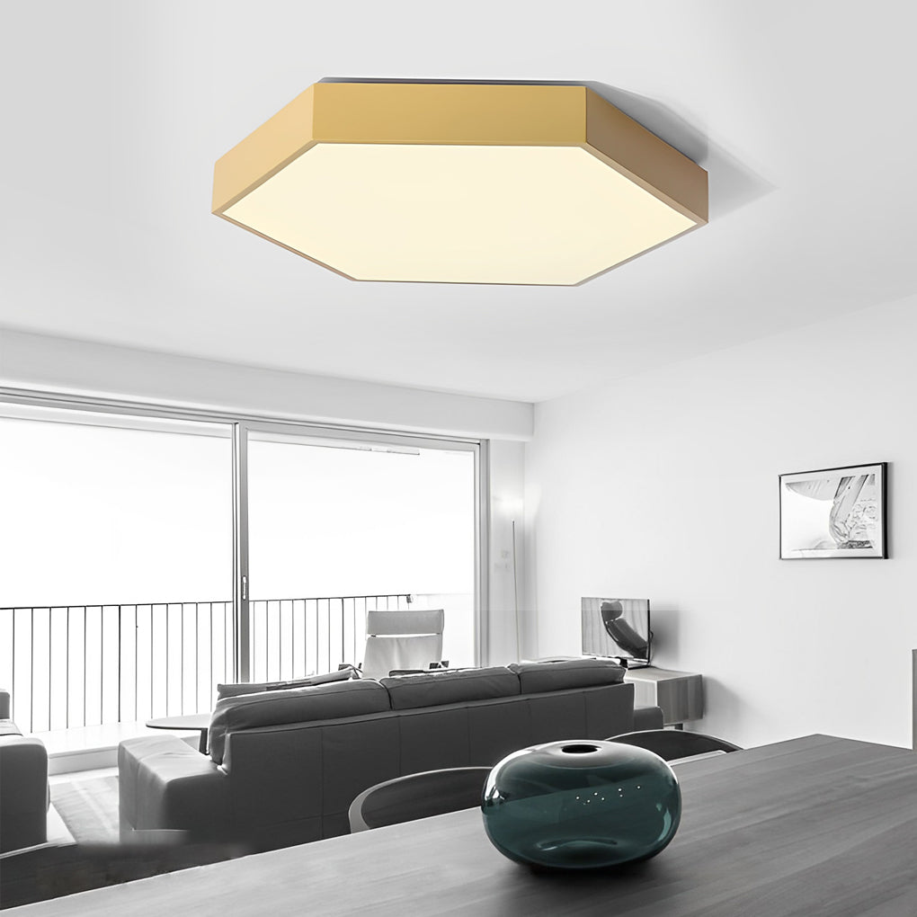 Geometric Hexagon Shaped LED Modern Ceiling Light Flush Mount Lighting