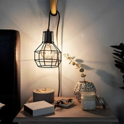 Retro Creative Metal Lantern Cage Shape Industrial Style Chandelier with Button Switch - Dazuma