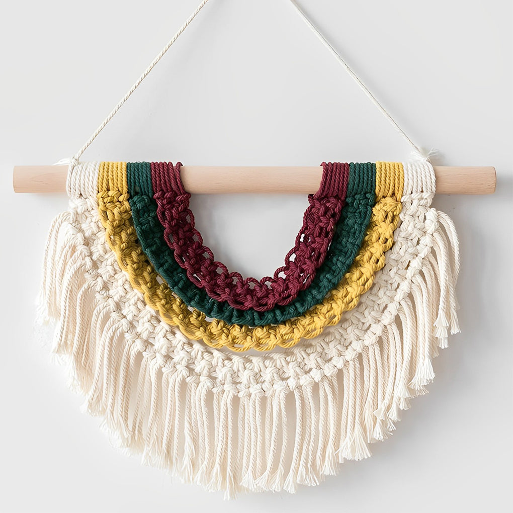 Bohemian Style Spectrum-Colored Semi Wall Hanging