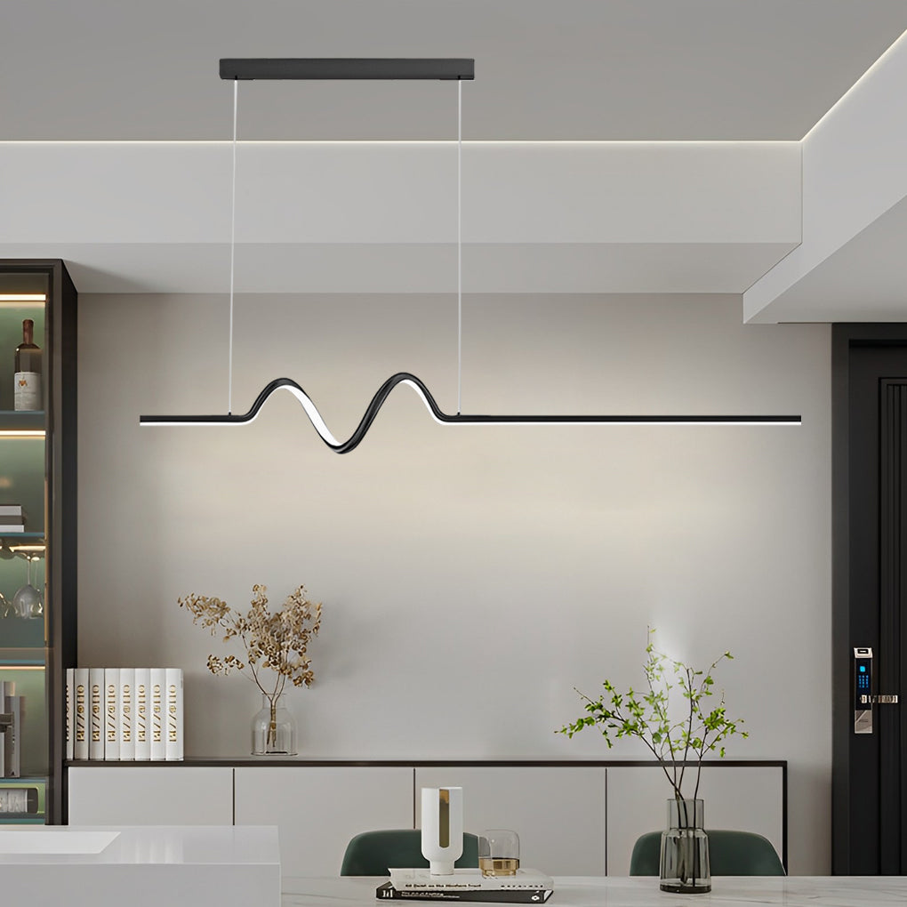 Creative Minimalist Wavy Strip LED Stepless Dimming Nordic Chandelier