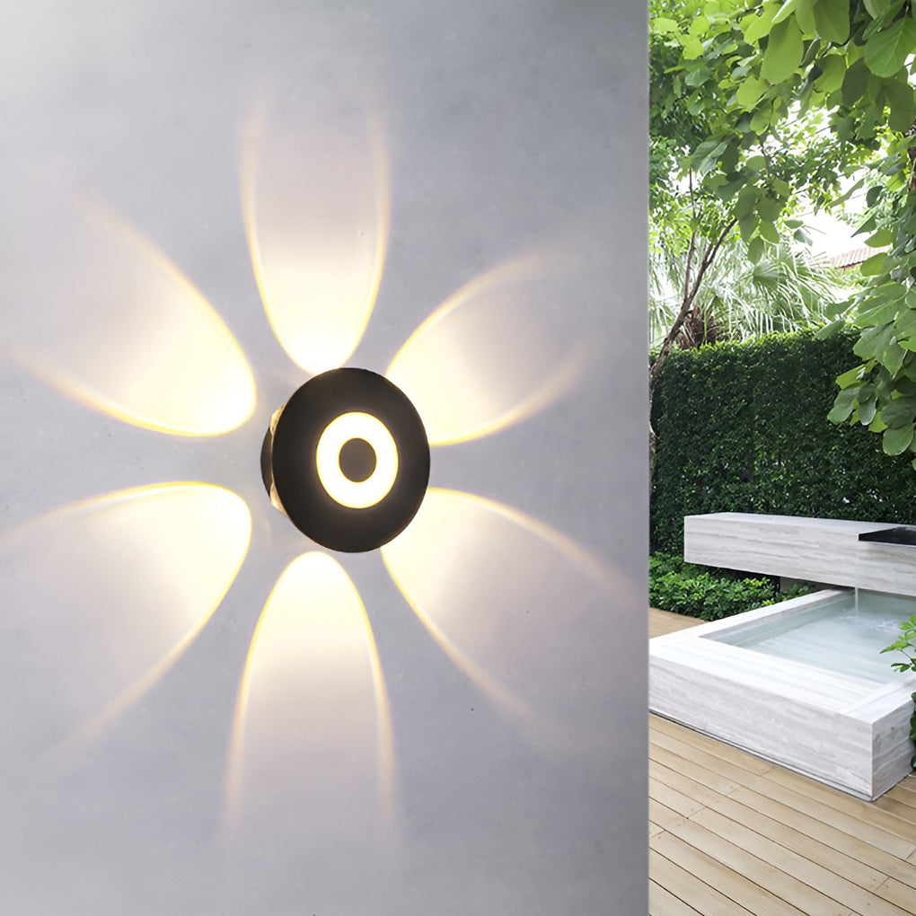 [Open-Box] Round Waterproof LED Black Modern Wall Washer Light Wall Sconce Lighting