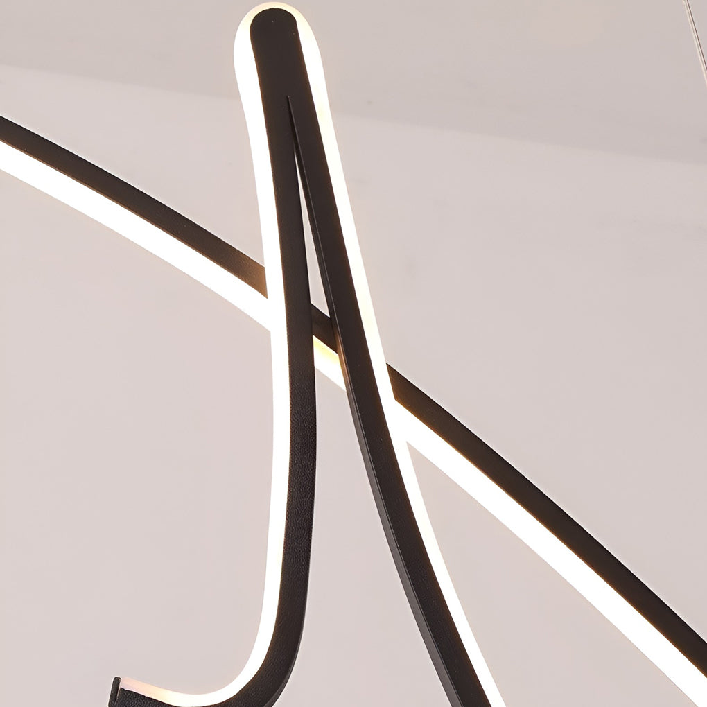 Creative Line Stepless Dimming LED Black Nordic Kitchen Pendant Lighting