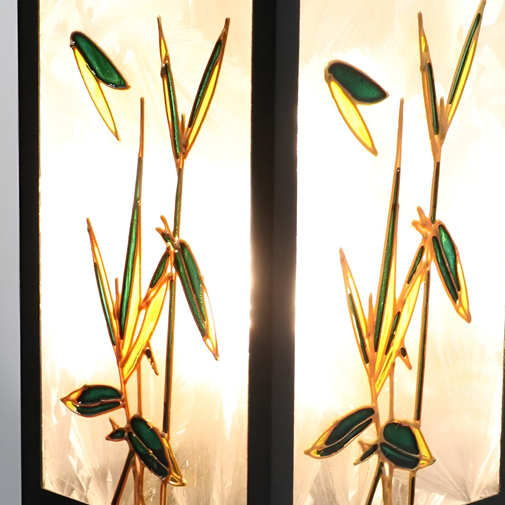 Vintage Square Solar LED Path Light Artistic Floral Landscape Bollard Lights