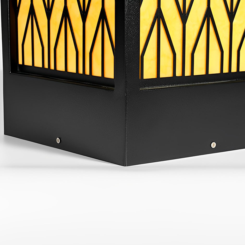 Vintage Waterproof LED Lawn Light Patterned Lampshade, Outdoor Landscape Bollard Lights