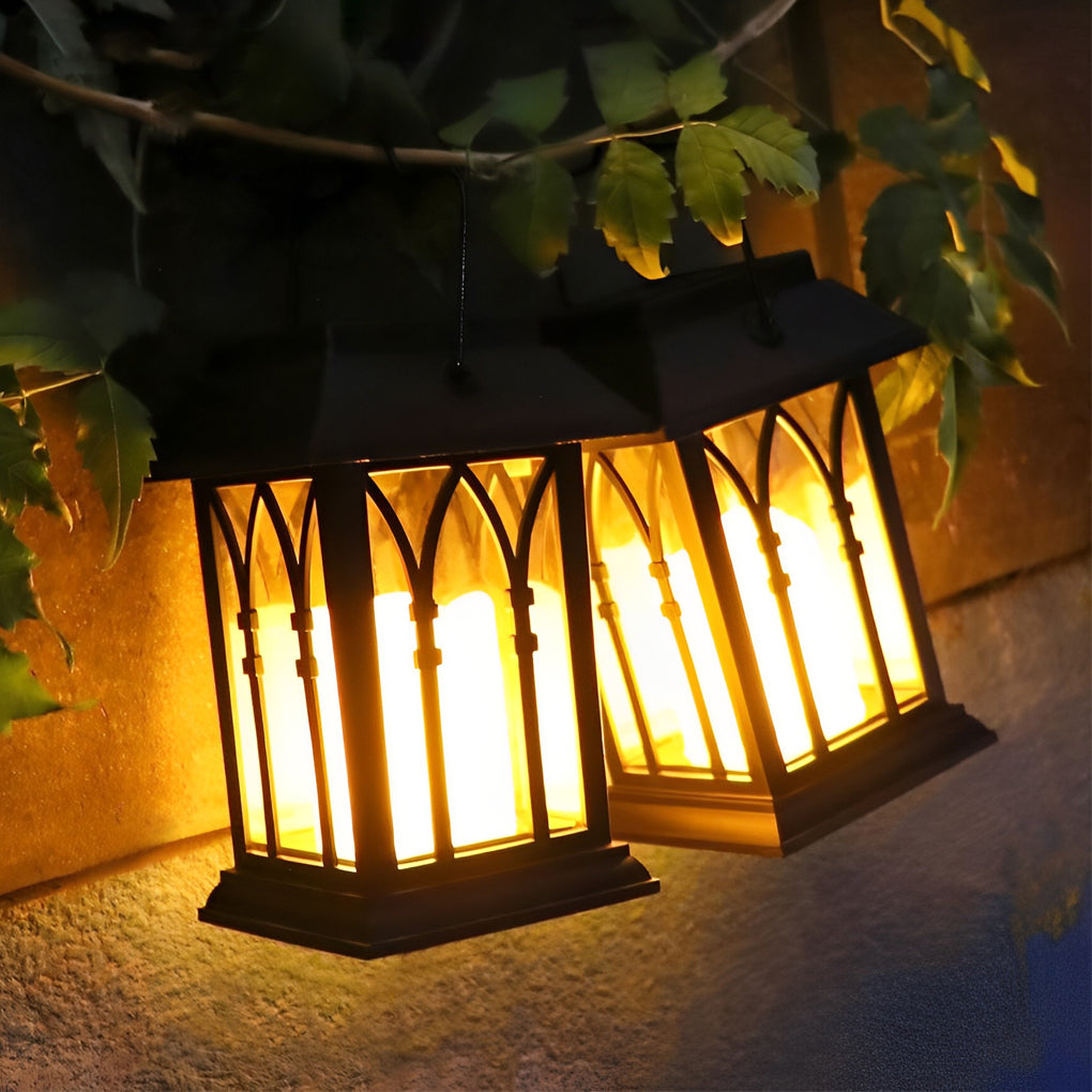 Portable Lantern Waterproof LED Intelligent Black Solar Outdoor Lights