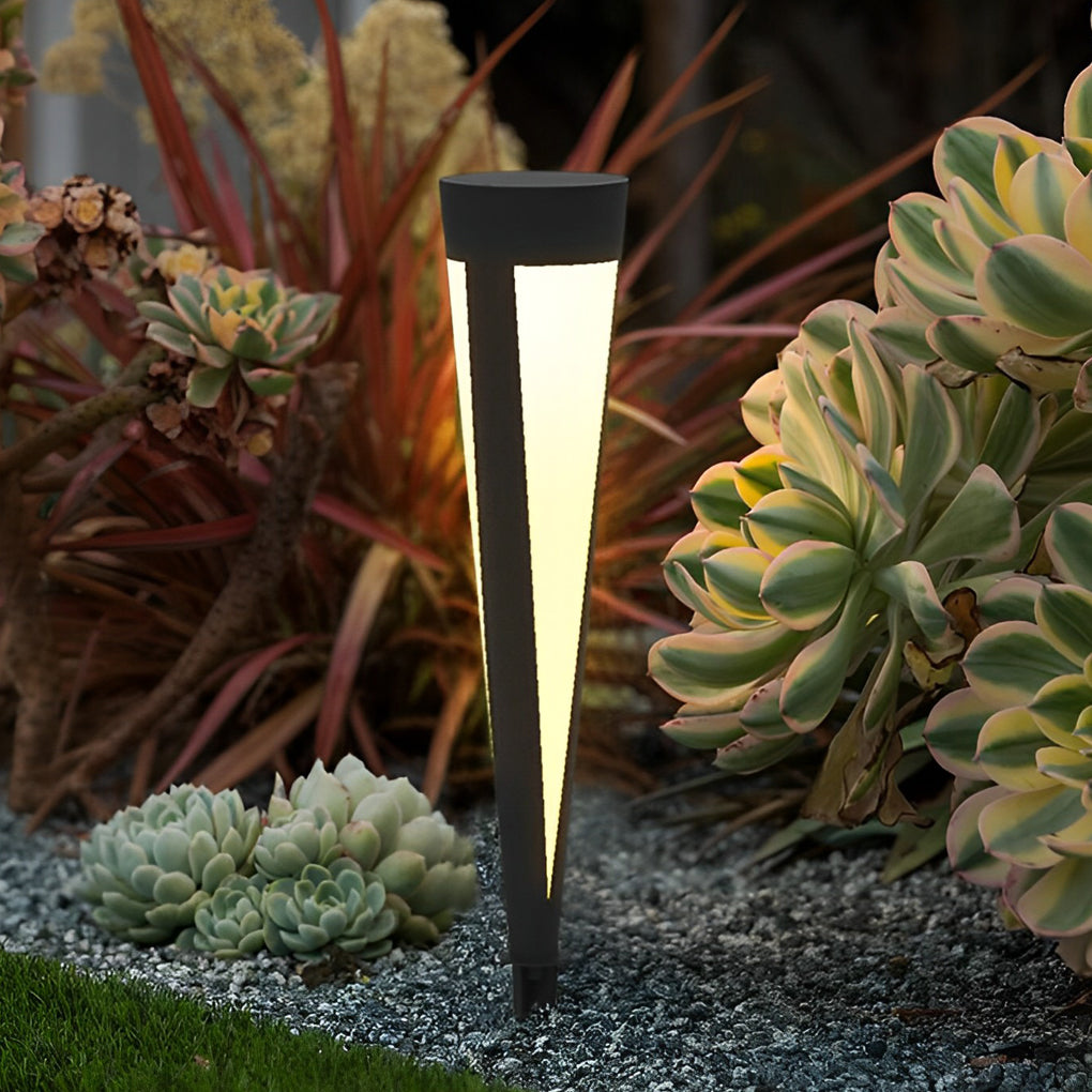Round Gray Solar Outdoor Light Waterproof LED Lawn Lamp