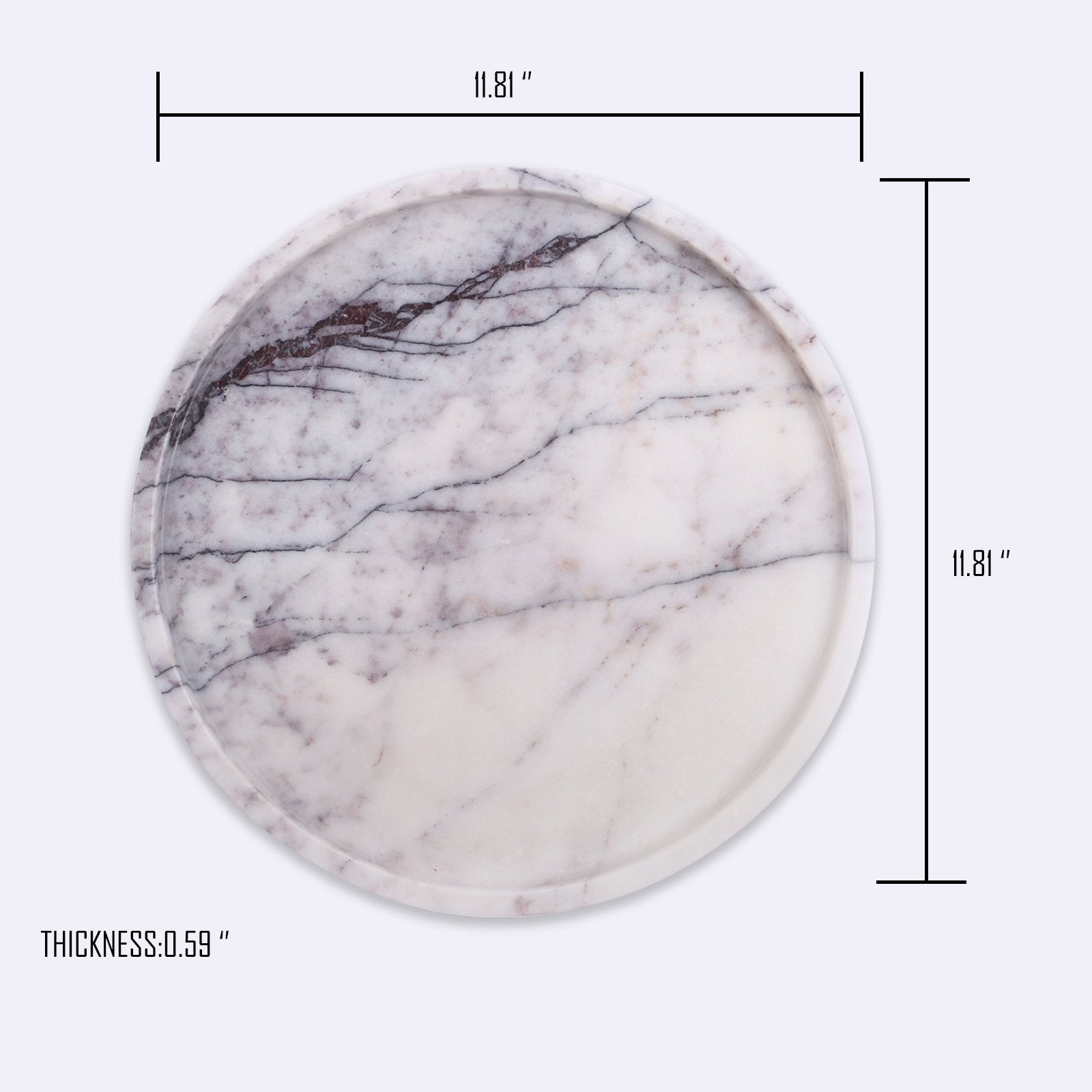 Round Marble Veggie Pizza Serving Tray Fruit Platter White