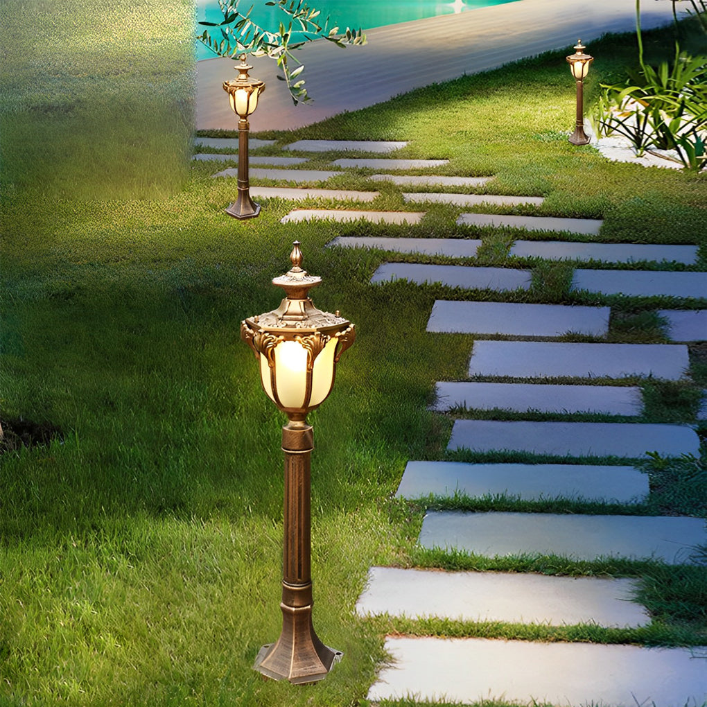 Outdoor Waterproof LED European-style Short Pole Lamp Post Pathway Lights  Lawn Lamp Landscape Lighting for Aisle Courtyard – Dazuma