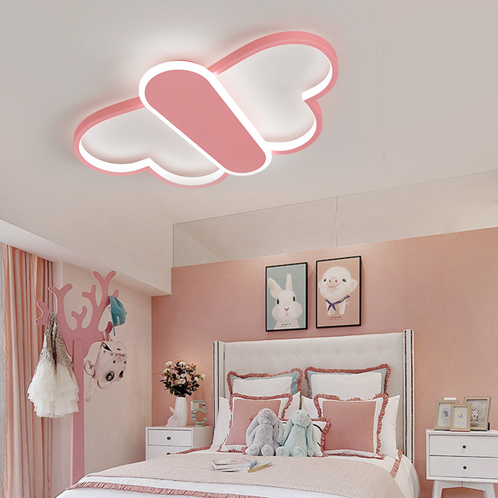 Cartoon Butterflies Shaped LED Dimmable with Remote Modern Ceiling Lights