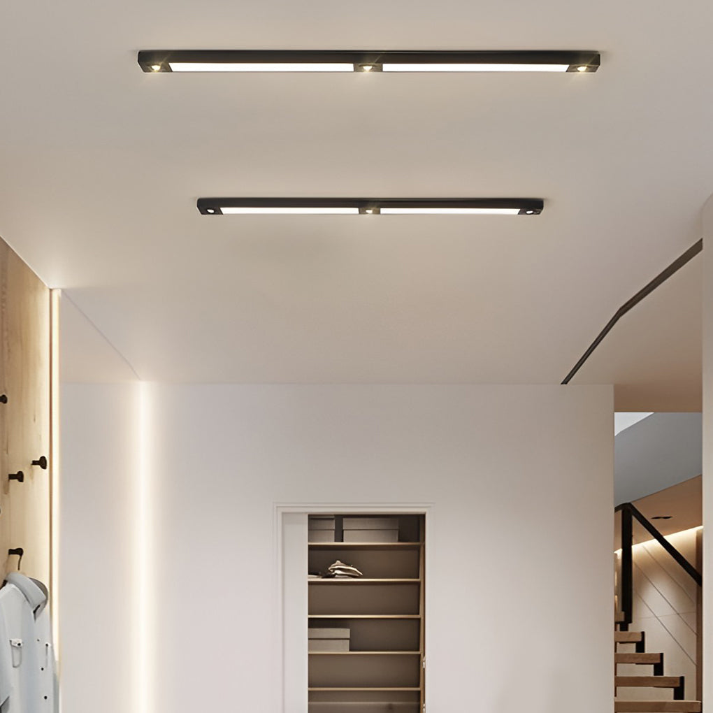 Rectangle Strip LED Black Modern Ceiling Lights Spot Light