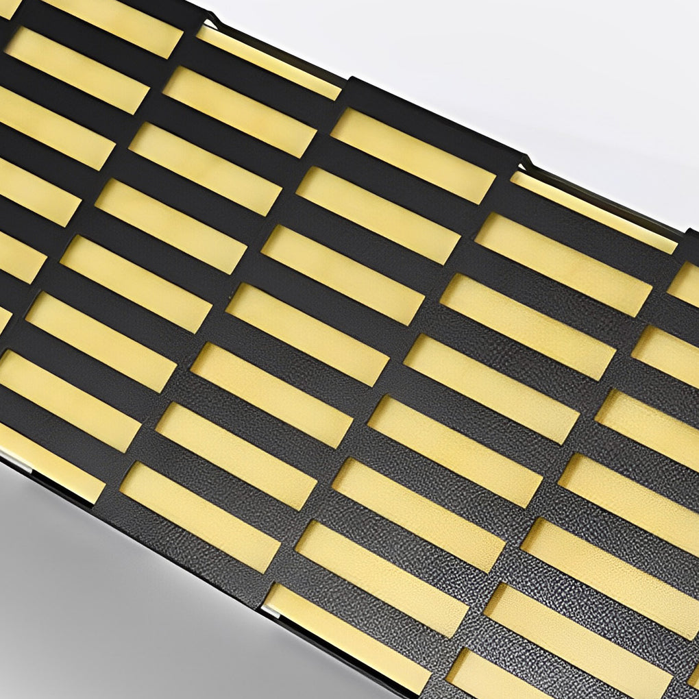 Grid-Designed LED Black Outdoor Lawn Lamp Modern Waterproof Landscape Bollard Lights