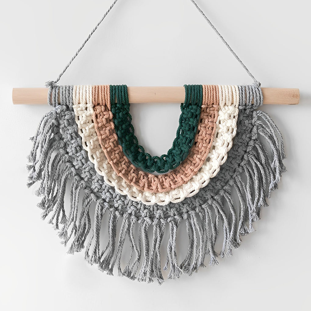 Bohemian Style Spectrum-Colored Semi Wall Hanging