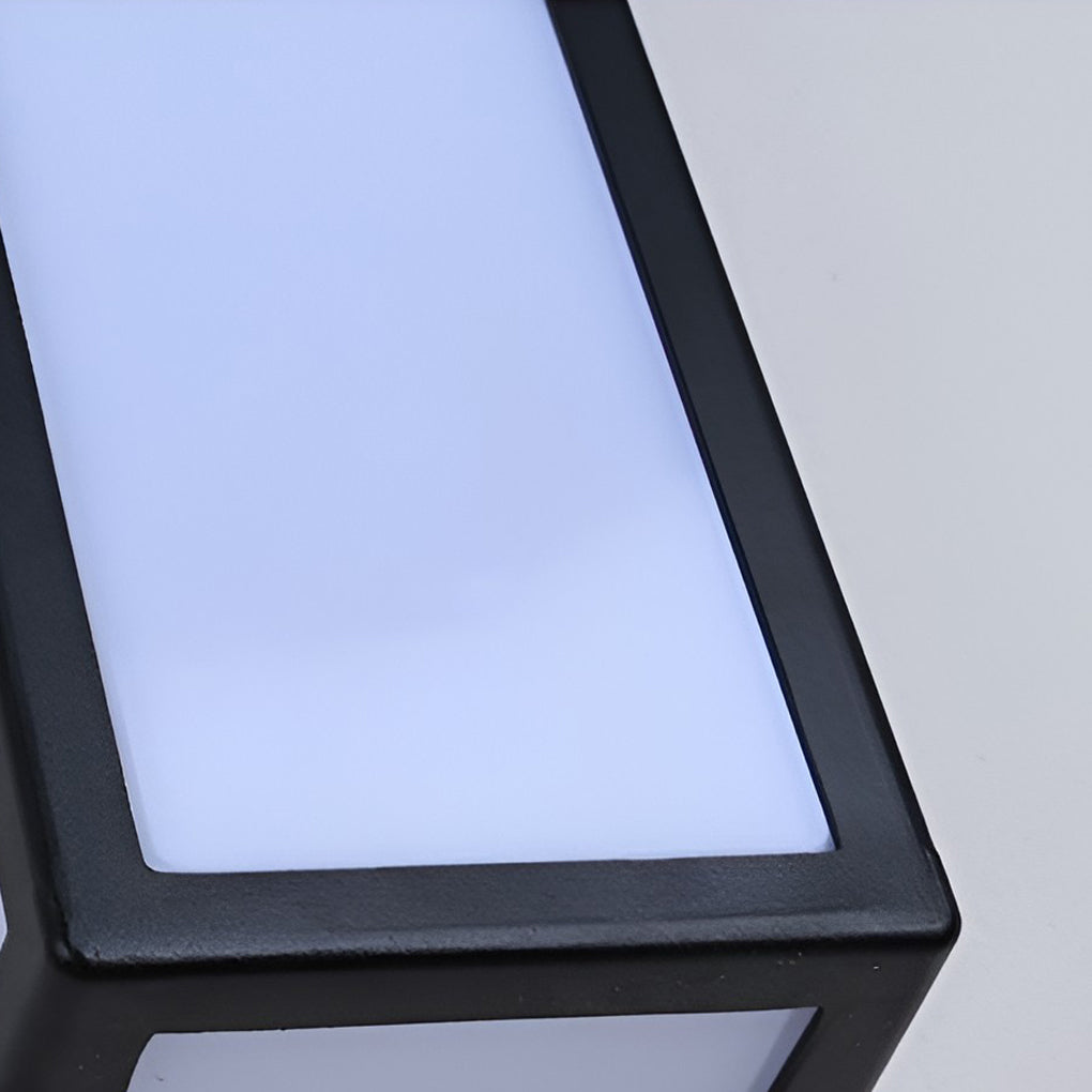 Rectangle LED Waterproof Motion Sensor Black Modern Wall Sconce Lighting