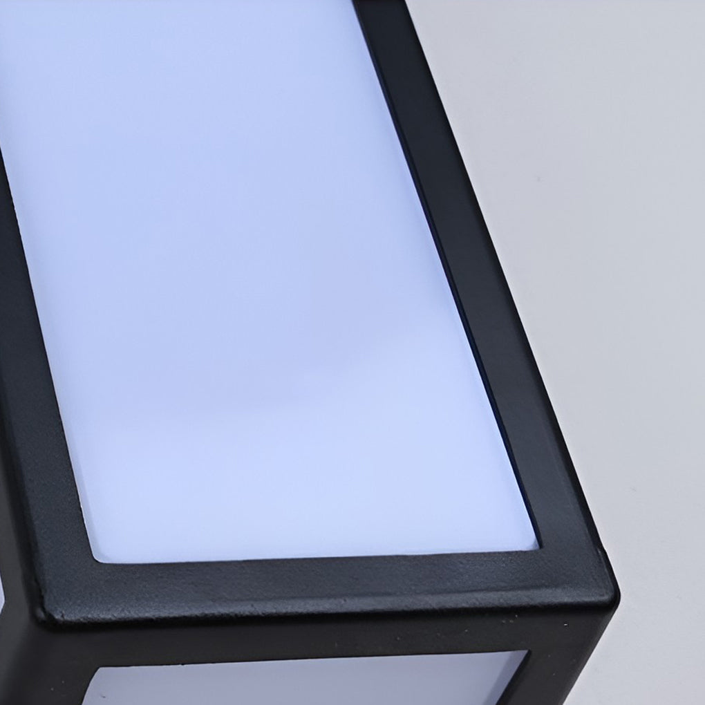 Rectangle LED Waterproof Motion Sensor Black Modern Wall Sconce ...