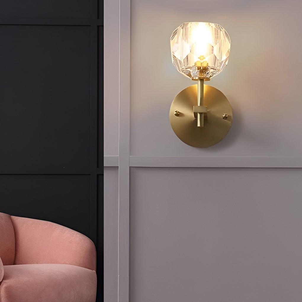 Ball-shaped LED Crystal Gold Postmodern Plug in Sconce Lighting Wall Lamp