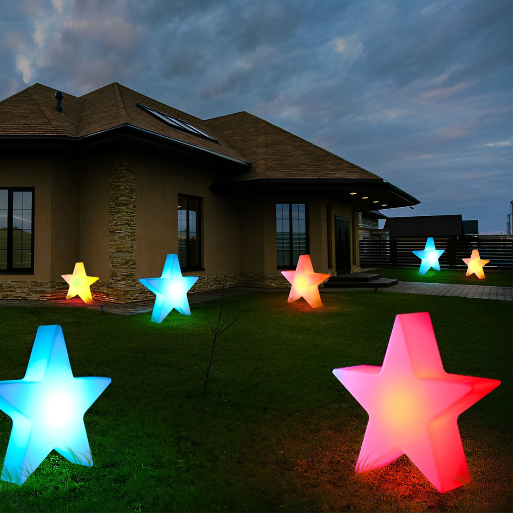 Colorful LED Stars USB Rechargeable 12V Modern Christmas Ornament Lights