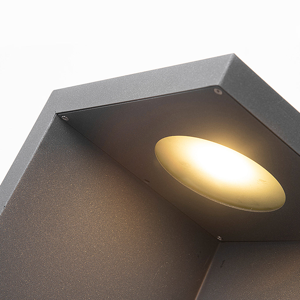 Half-Cut Rectangular Fixture Modern Outdoor Path Light in Gray, LED 4.5W, IP54 Waterproof