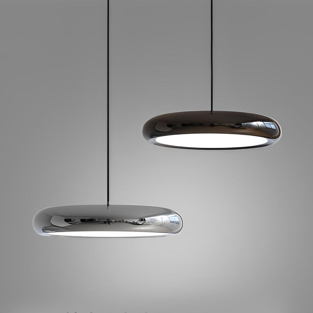 Minimalist Round Mirrored Aluminum Acrylic LED Modern Chandelier Light